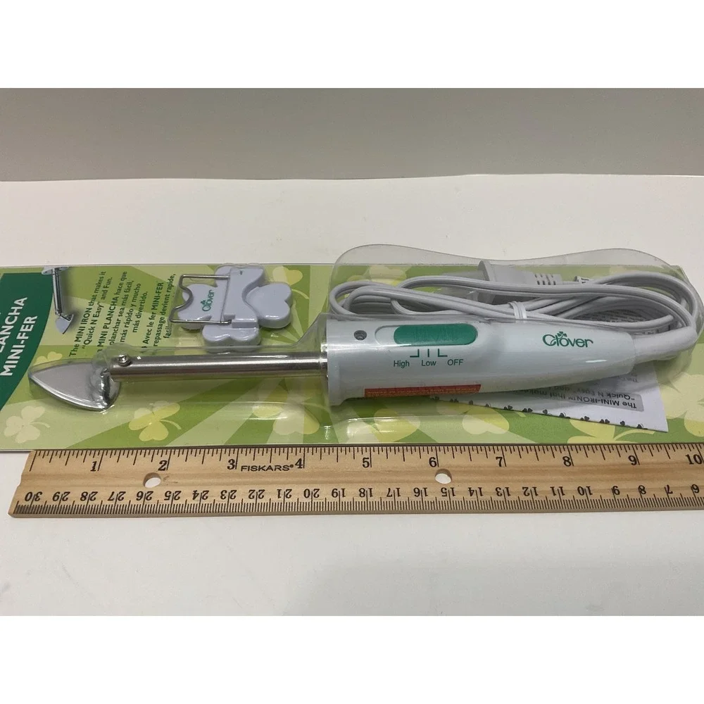 Clover Mini Iron MCI-900 for Quilting Crafting Applique White‎ Green New